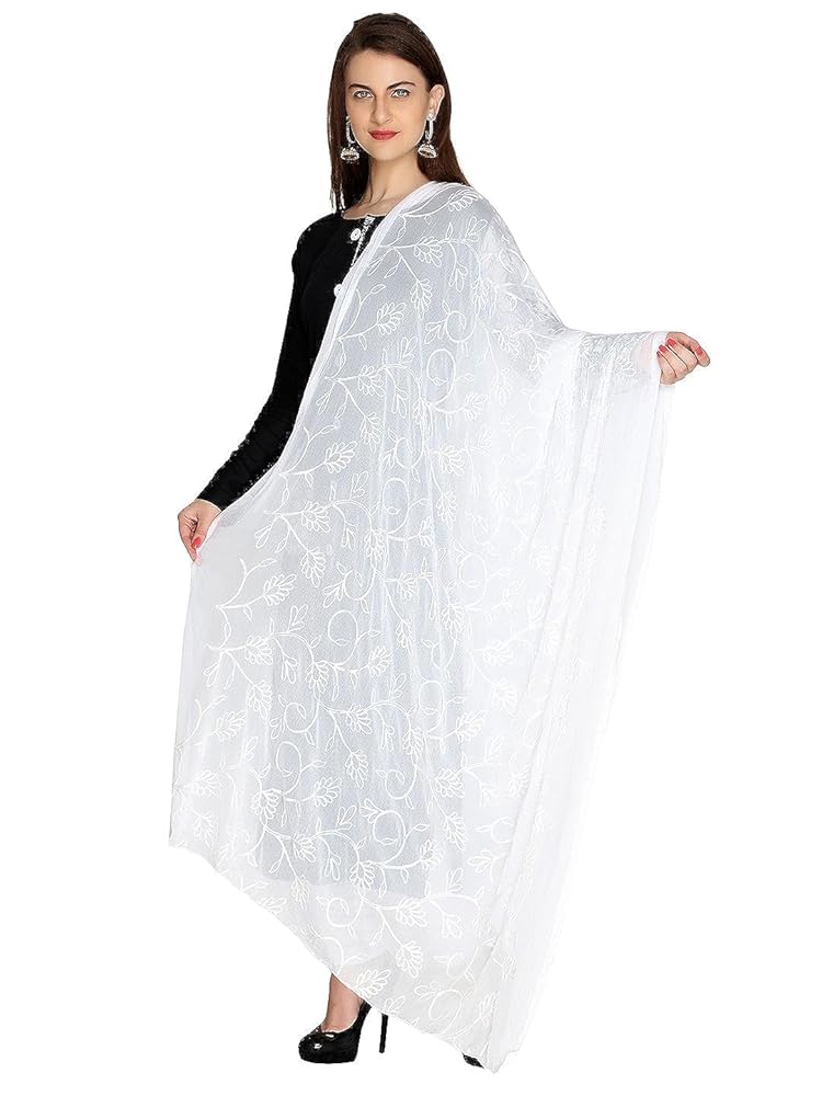 Amazon | Dupatta Bazaar 女性用刺繍シフォンチュニ、ドゥパッタ